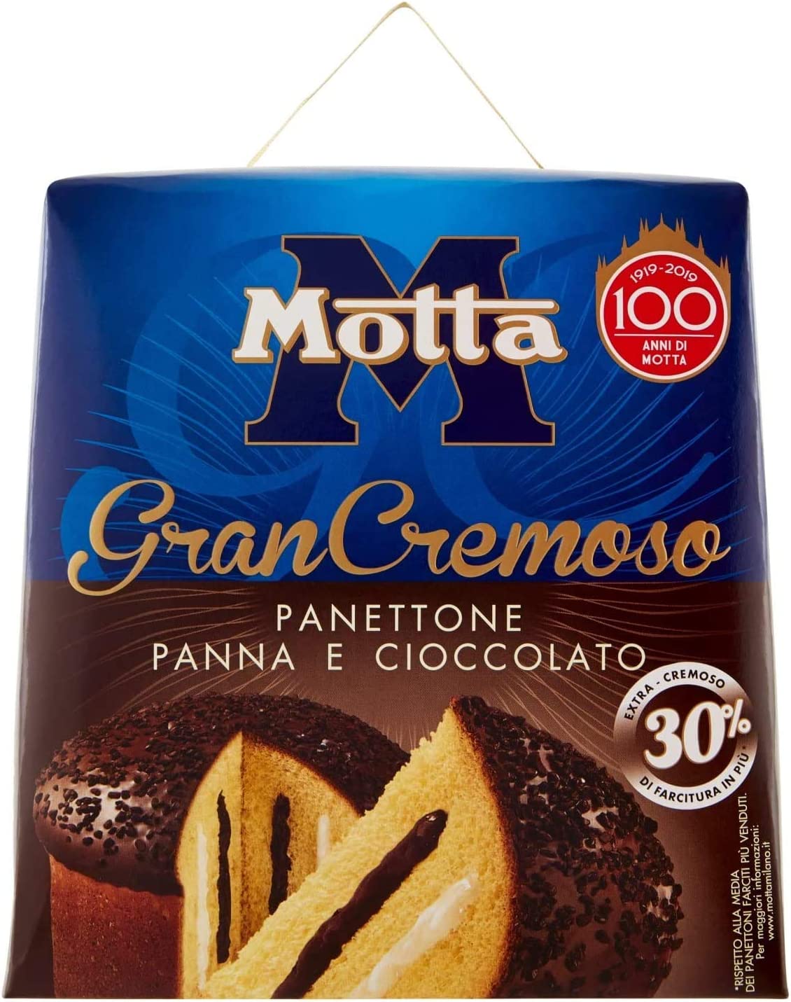 CONFEZIONE DA 3 PANETTONE MOTTA Gran Cremoso. 800g farcito con PANNA e CIOCCOLATO