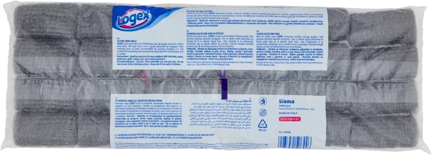 Logex Rotoli in Lana d'Acciaio, 24 Pezzi