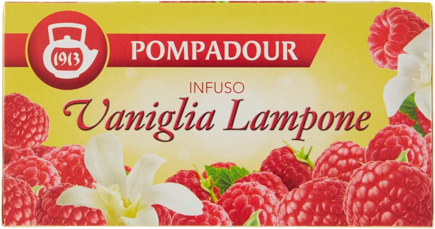 Pompadour - Mix Vaniglia E Lampone Per Infuso, 20 Bustine da 3 gr [60 gr]