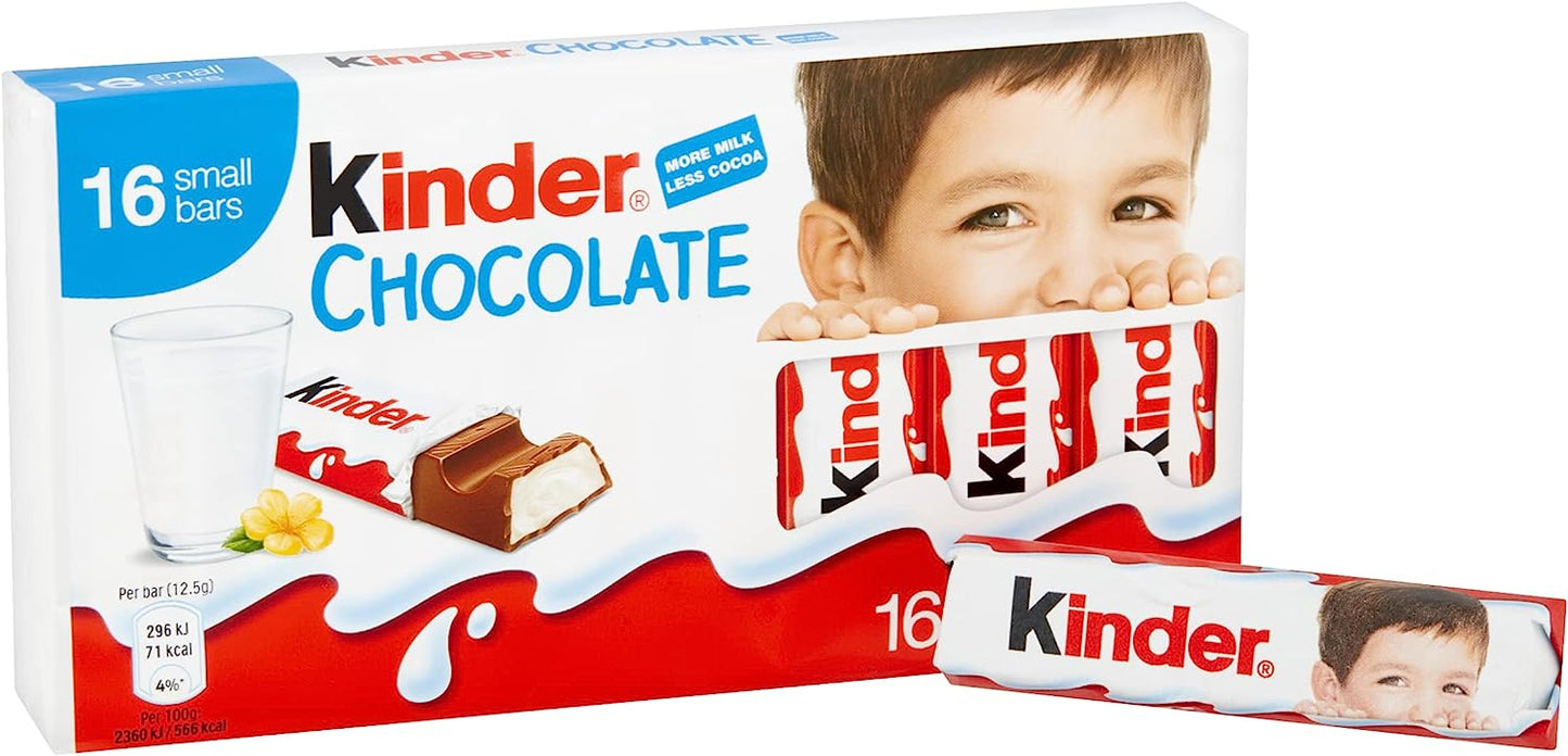 Kinder Cioccolato Mini Barrette di Cioccolato al Latte Piccolo con Crema FIlling 16 Barrette