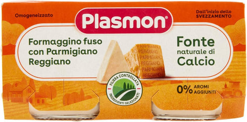 Plasmon Formaggino Fuso e Parmigiano Reggiano Omogeneizzato, 2 x 80g