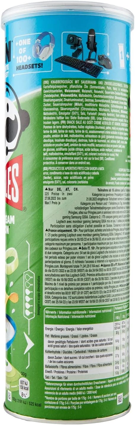 Pringles Chips di Patate Sour Cream e Onion, 175g