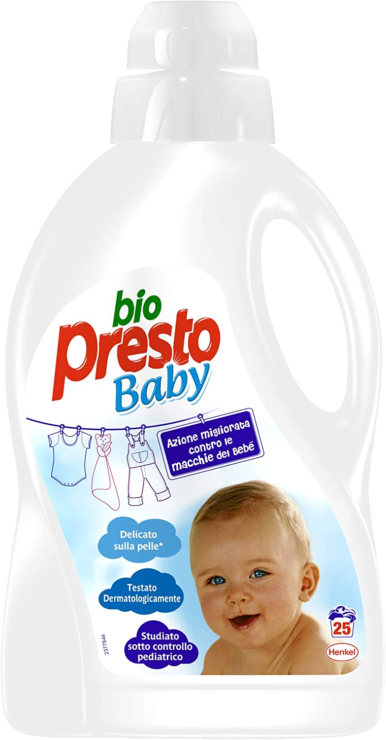 Bio Presto Liquido Baby, Detersivo Lavatrice Delicato Per Bimbi, 25 Lavaggi, 1500ml