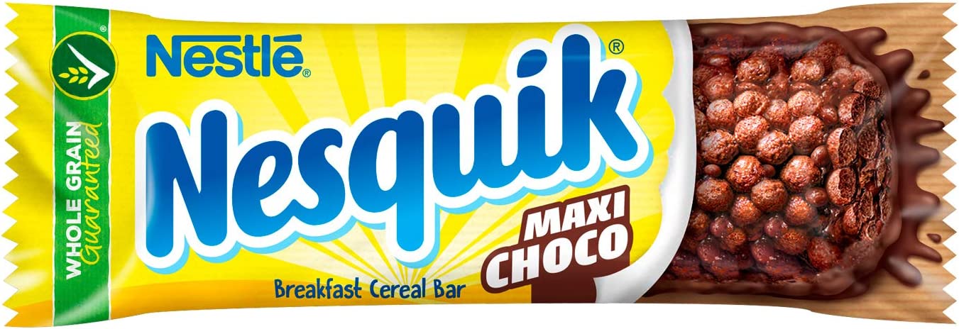 Nesquik Cereali Maxi Choco Barrette di Cereali al Cioccolato e al Latte, 6 Pezzi