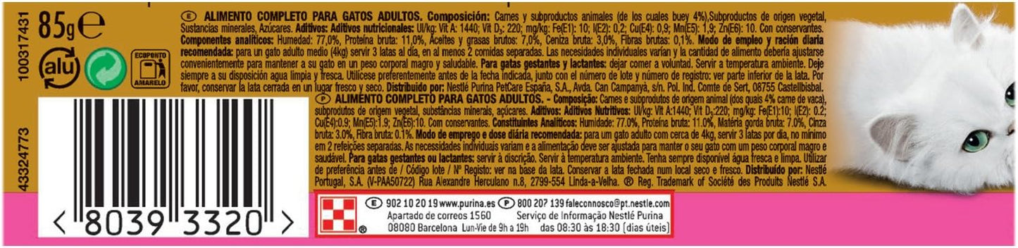 Gourmet, Alimento Completo per Gatti con Manzo - 85 gr