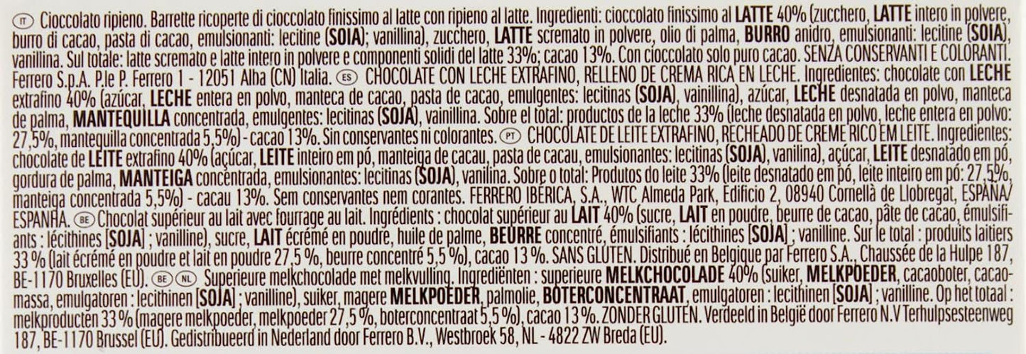 Kinder Maxi, barrette di cioccolato al latte, 6 pezzi da 21 gr