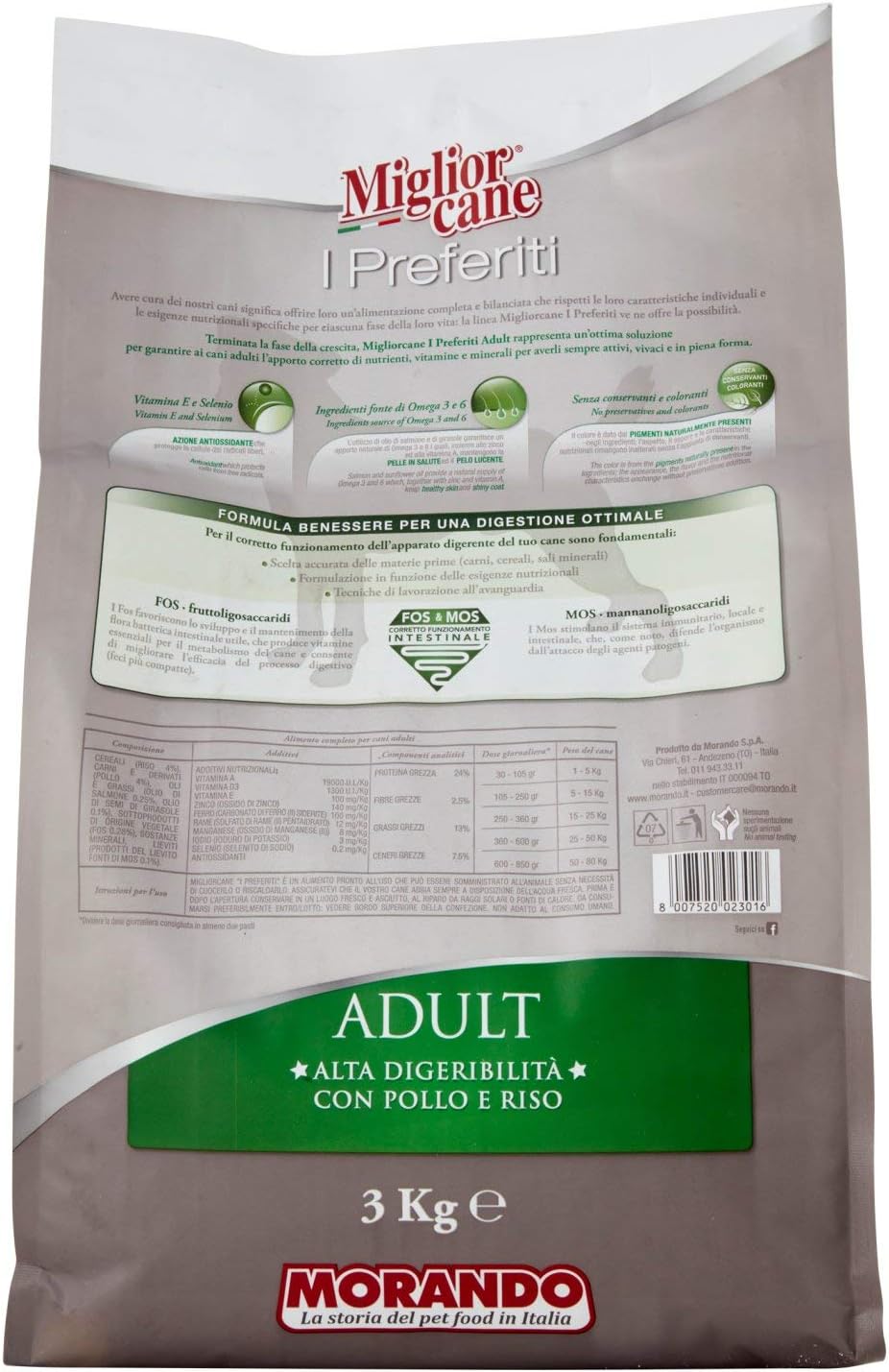 Migliorcane - Alimento Completo Per Cani Adulti, Con Pollo E Riso - 3000 G