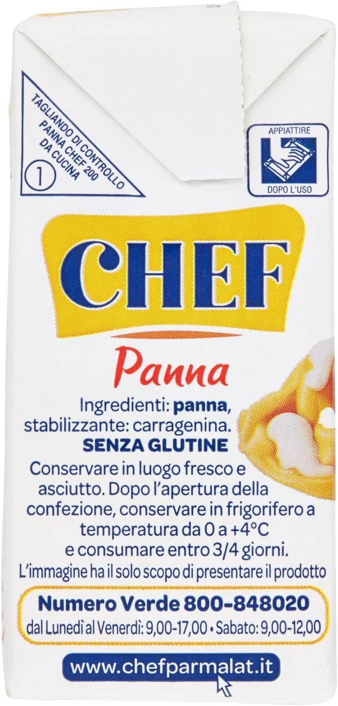 6x Parmalat Panna chef Sahne per cucinare Kochcreme creme fur Koch 200ml