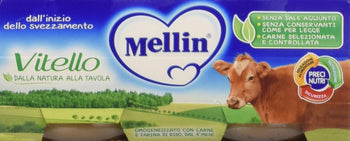 Mellin Omogeneizzato Vitello - 12 confezioni da 2 pezzi da 80 g [24 pezzi, 1920 g]