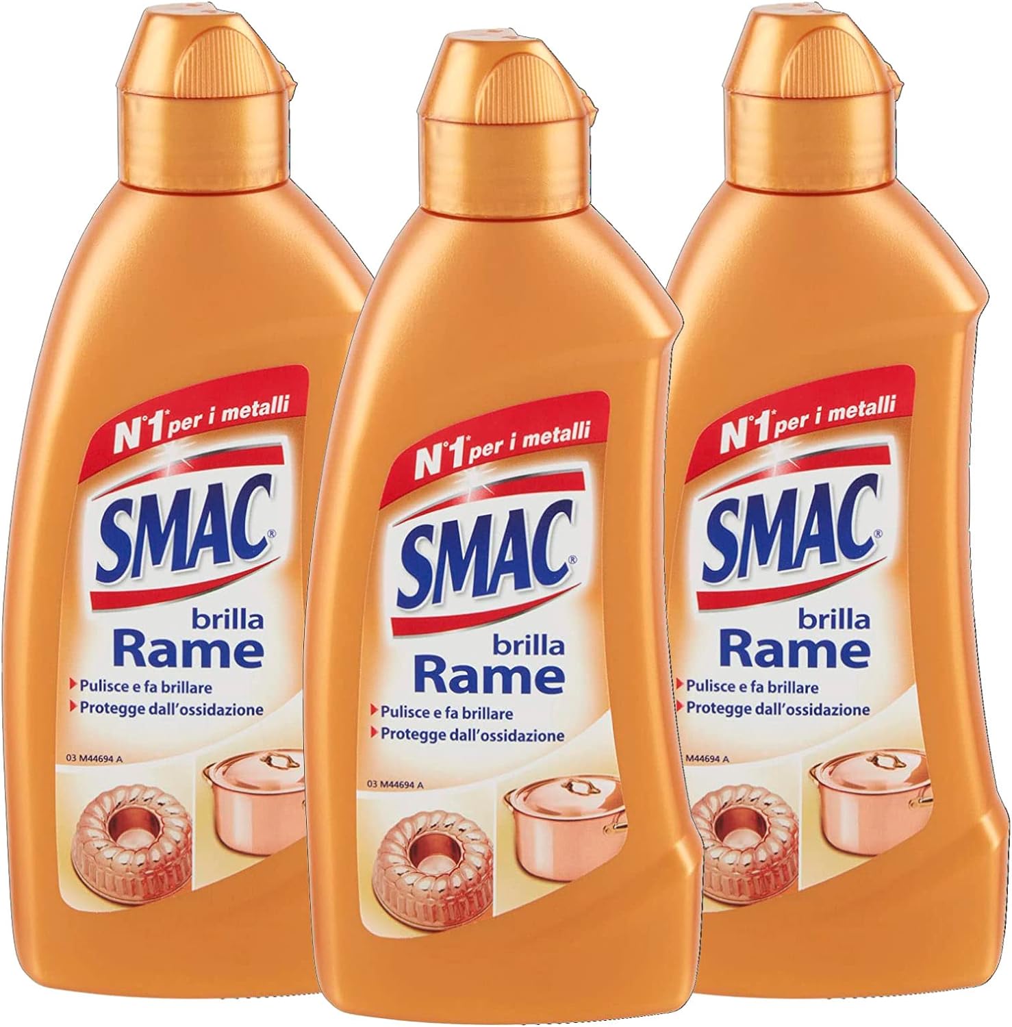 Smac - Brilla Rame, Detergente Crema, Lucida e Protegge dall'Ossidazione, 250 ml x 3 Pezzi