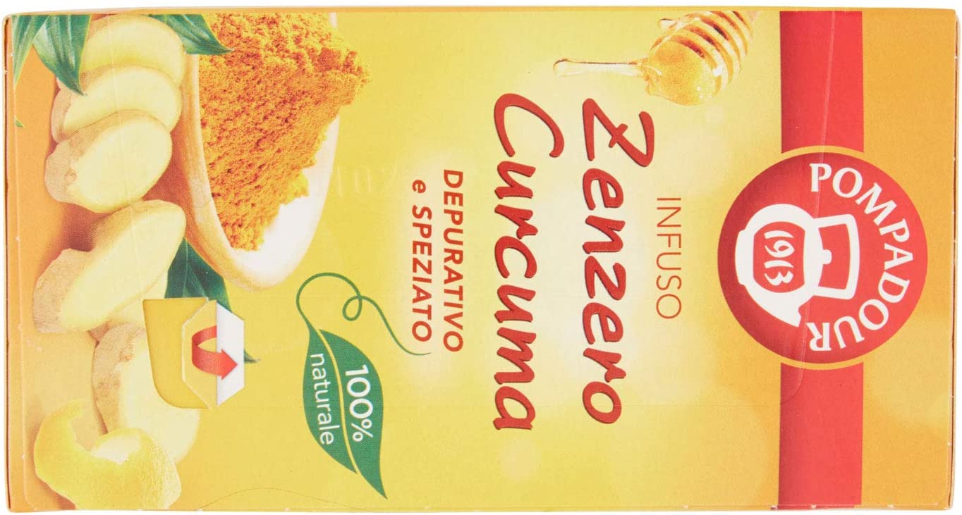 Pompadour Zenzero Curcuma, 20 x 1.8g