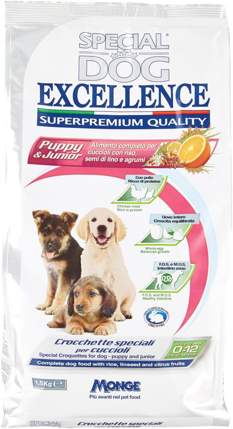 Monge - Special Dog Excellence, Puppy & Junior, 1,5 KG, 1 Confezione