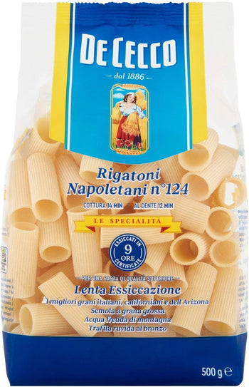 De Cecco - Rigatoni Napoletani n 124, Pasta di Semola di Grano Duro - 500 g