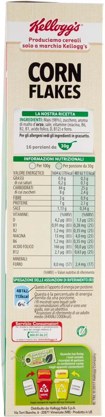 Kellogg'S - Corn Flakes, Gli Originali, 500 G