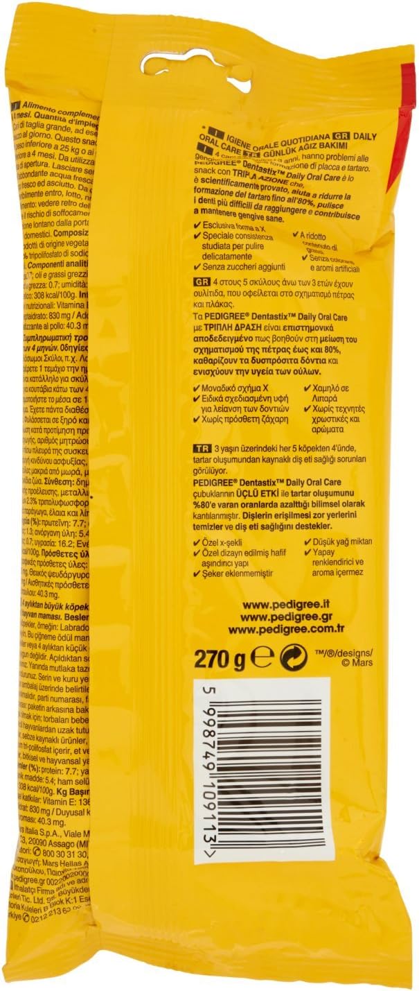 Pedigree Dentastix Uno al Giorno Maxi 25 kg - Pezzi da 270 gr