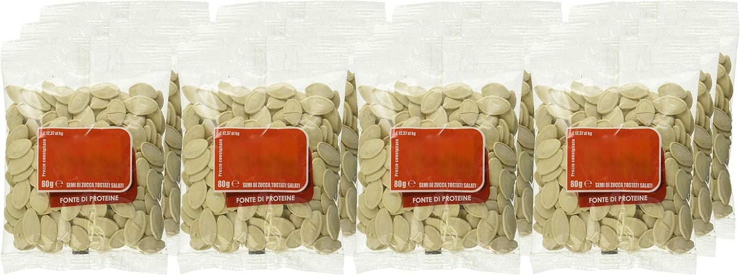 EuroCompany Semi di Zucca Tostati e Salati - 80 gr - [confezione da 12]
