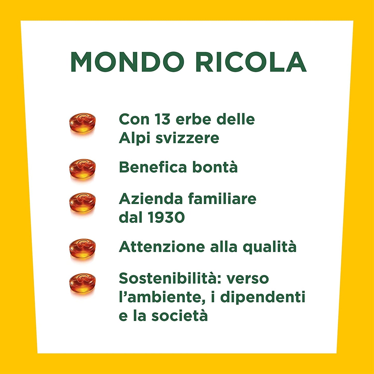 Ricola - Box da 12 Buste di Caramelle Svizzere alle Erbe Ricola Gusto Melissa Limoncella da 70 g, Senza Zucchero con Estratto di Stevia, Senza Glutine e Senza Lattosio