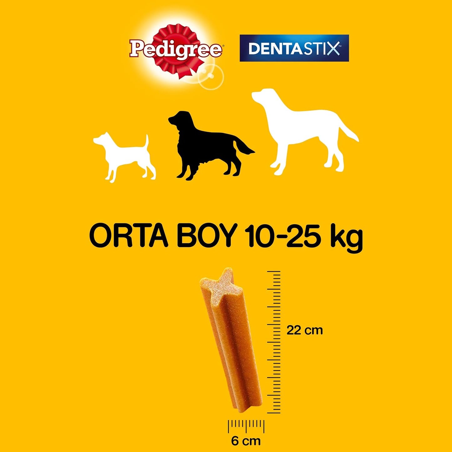 Pedigree DentaStix Snack per cani di media taglia, 3 pezzi/77 g, confezione da 6 (6 x 77 g)