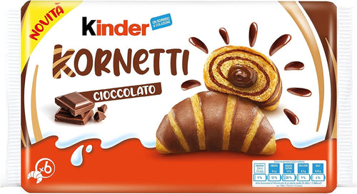 Kinder Kornetti Cornetti con Farcitura al Cioccolato, 252g