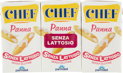 Chef, Panna Classica da Cucina Senza Lattosio, 3x125 ml