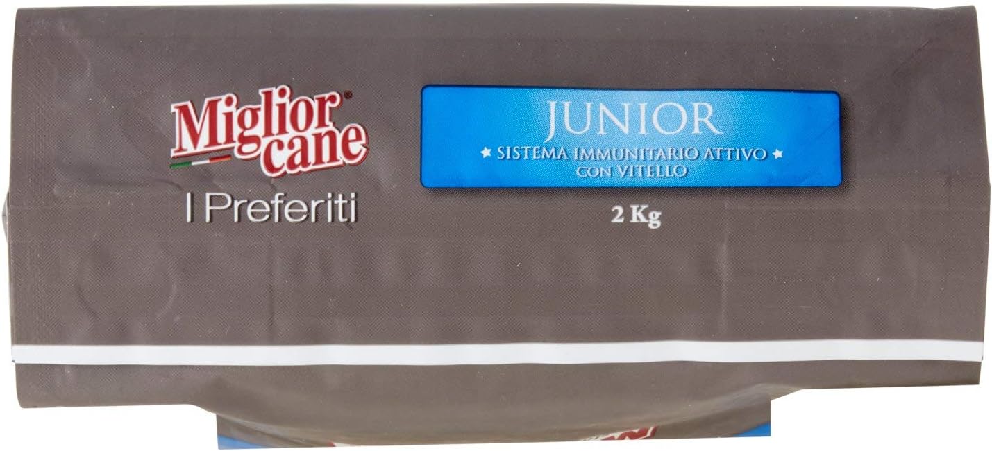 Migliorcane - Alimento Completo Per Cani Junior, Con Vitello - 3 pezzi da 2 kg [6 kg]
