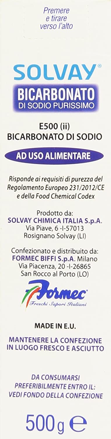 Solvay - Bicarbonato Di Sodio, Ad Uso Alimentare - 4 pezzi da 500 g [2 kg]