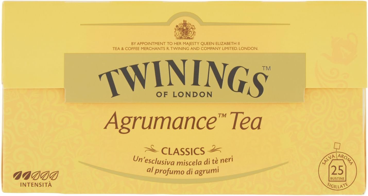 Twinings, Agrumance Tea, Tè Nero Aromatizzato agli Agrumi, Sapore Fresco e Appagante, Infusi e Tisane, 3 Confezioni da 25 Filtri