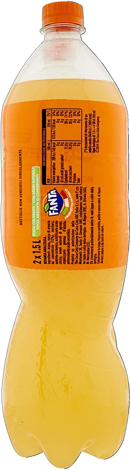 Fanta Original - 2 Pezzi da 1.5L, Totale: 3 L