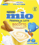 Nestlé Mio Merenda al Latte Biscotto, da 6 Mesi, 6 Confezioni da 4 Vasetti, 24 Vasetti
