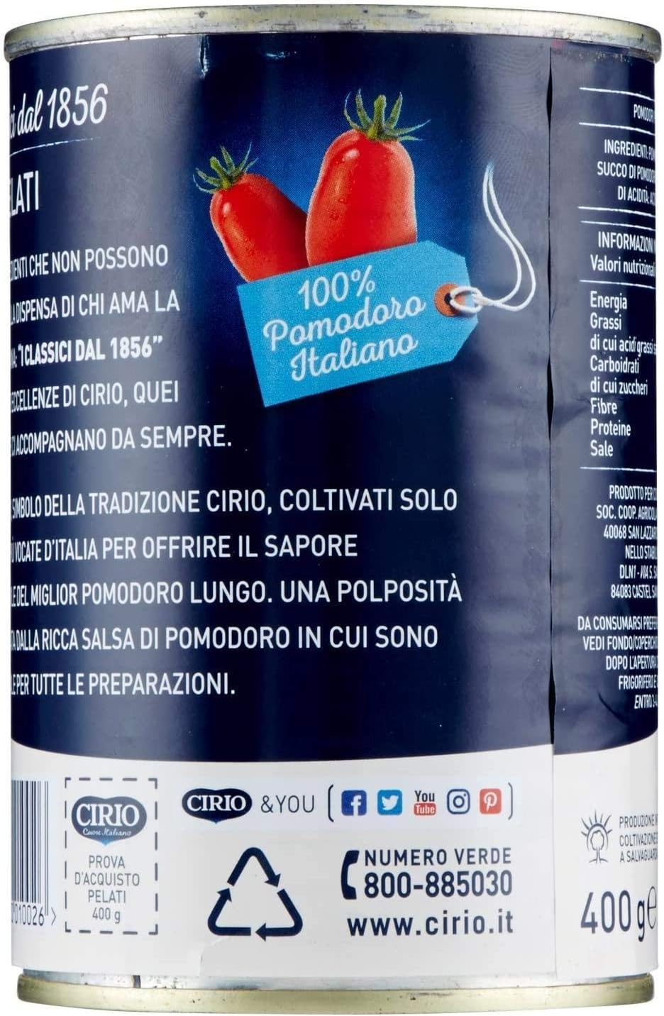 Cirio - Pomodori Pelati, senza Glutine (9 x 400g)