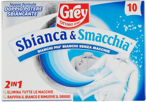 Grey Sbianca e Smacchia Buste Detergente, 10 Pezzi
