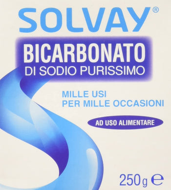 Solvay - Bicarbonato di Sodio, Purissimo, ad uso alimentare - pezzo da 250 g