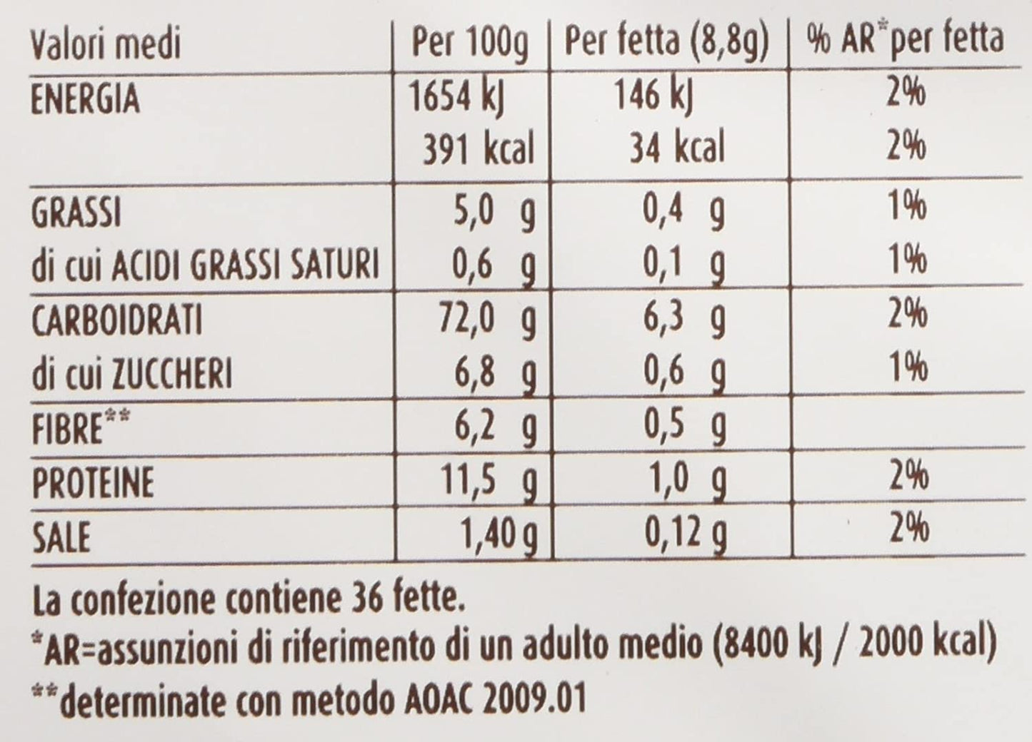 Mulino Bianco - Fette biscottate "Le dorate", 36 fette - 8 pezzi da 315 g [2520 g]