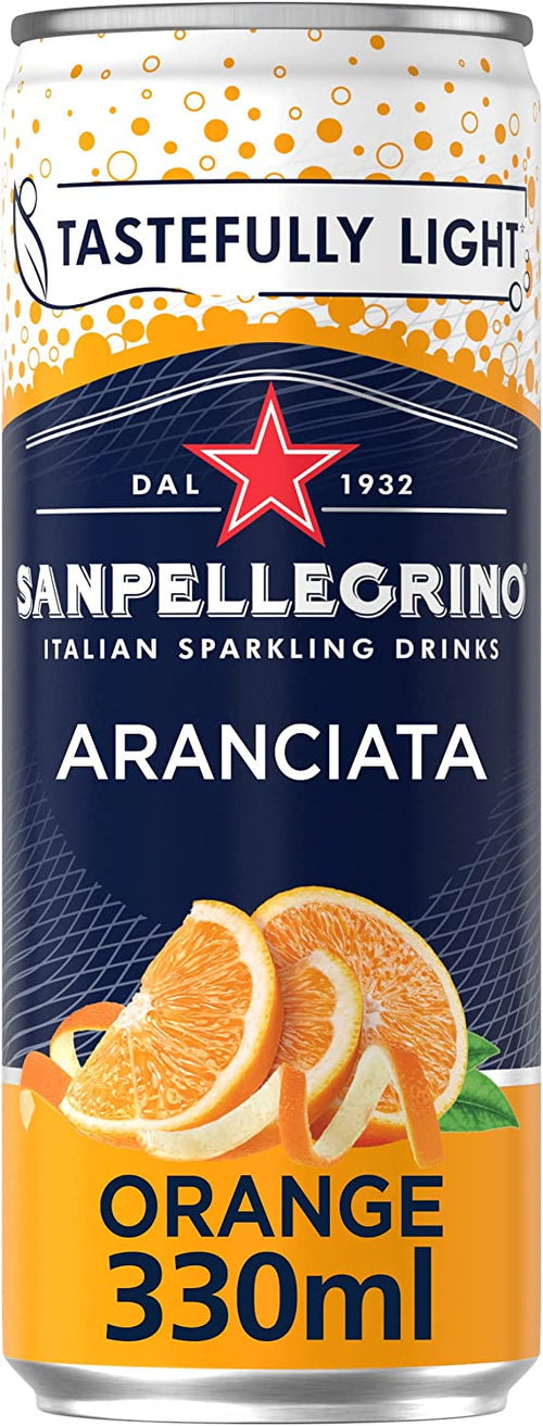 SAN PELLEGRINO ORANGE SPARKLING CAN PK24