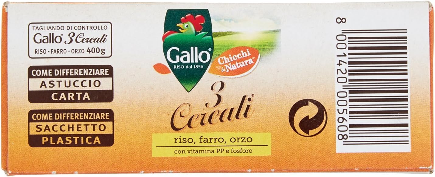 Gallo 3 Cereali Miscela di Cerali, 400g