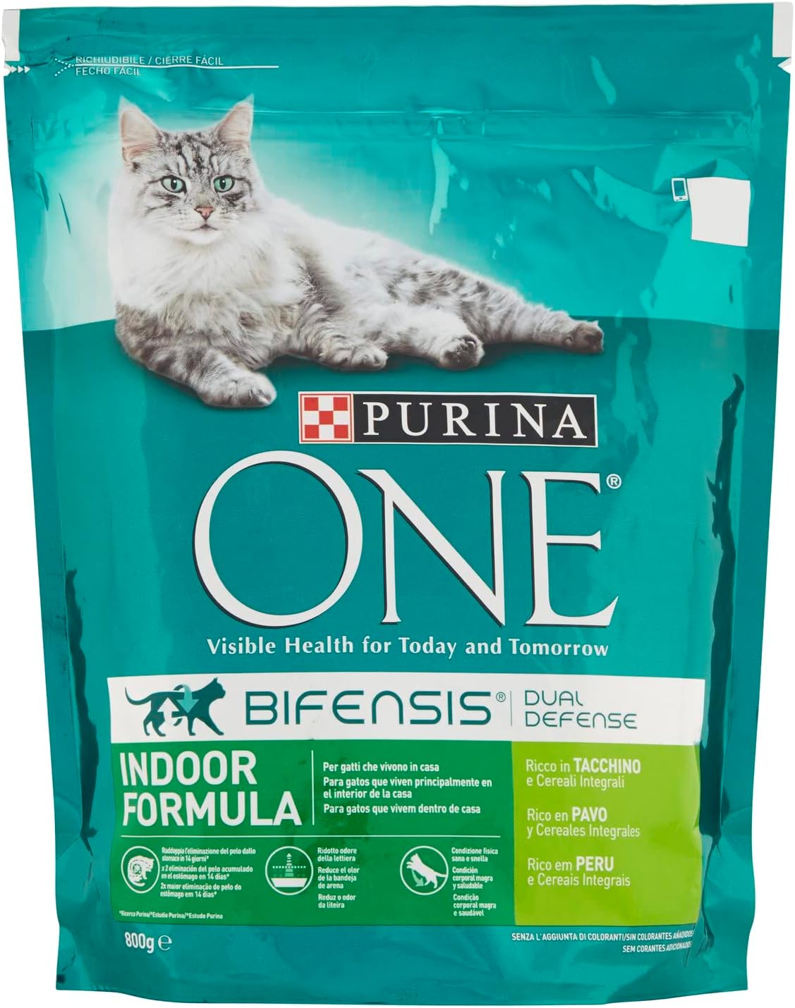 Purina One Bifensis Indoor Formula Crocchette Gatti Tacchino e Cereali 800g