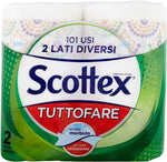 Scottex Tuttofare Due Lati Diversi, 4 Maxi Rotoli, 2 Confezioni da 2 Maxi Rotoli