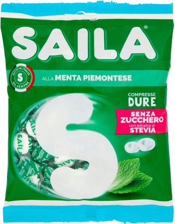 Saila - Compresse alla Menta, Senza Zucchero, con Estratto di Stevia - 75 gr