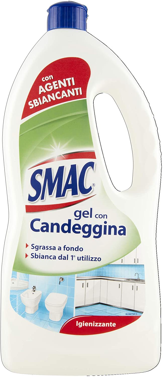 Smac - Detergente Gel Multisuperficie con Candeggina, Azione Igienizzante e Sgrassante, con Agenti Sbiancanti, 850 ml