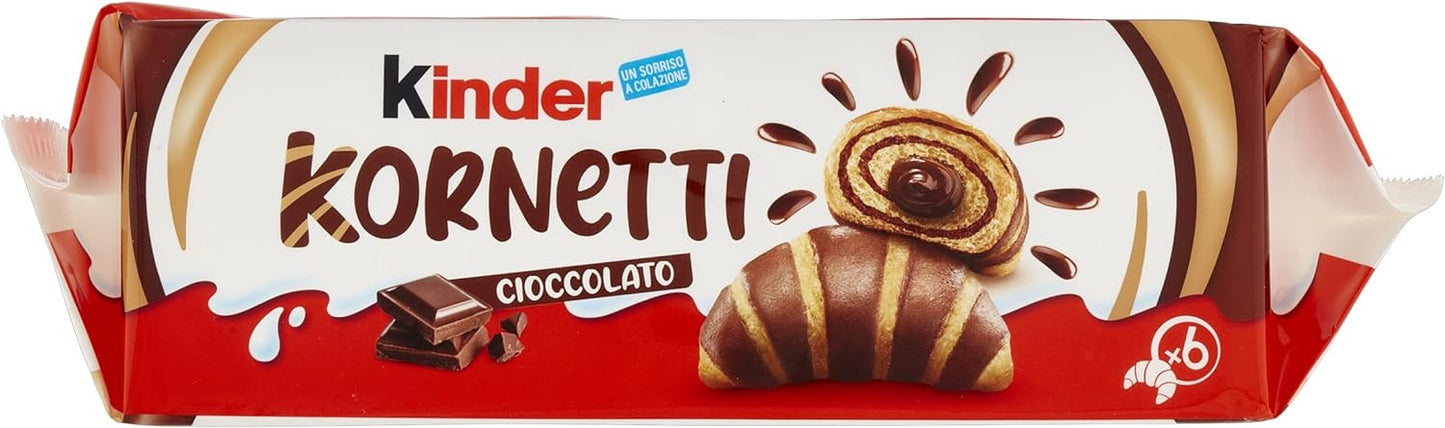 Kinder Kornetti Cornetti con Farcitura al Cioccolato, 252g