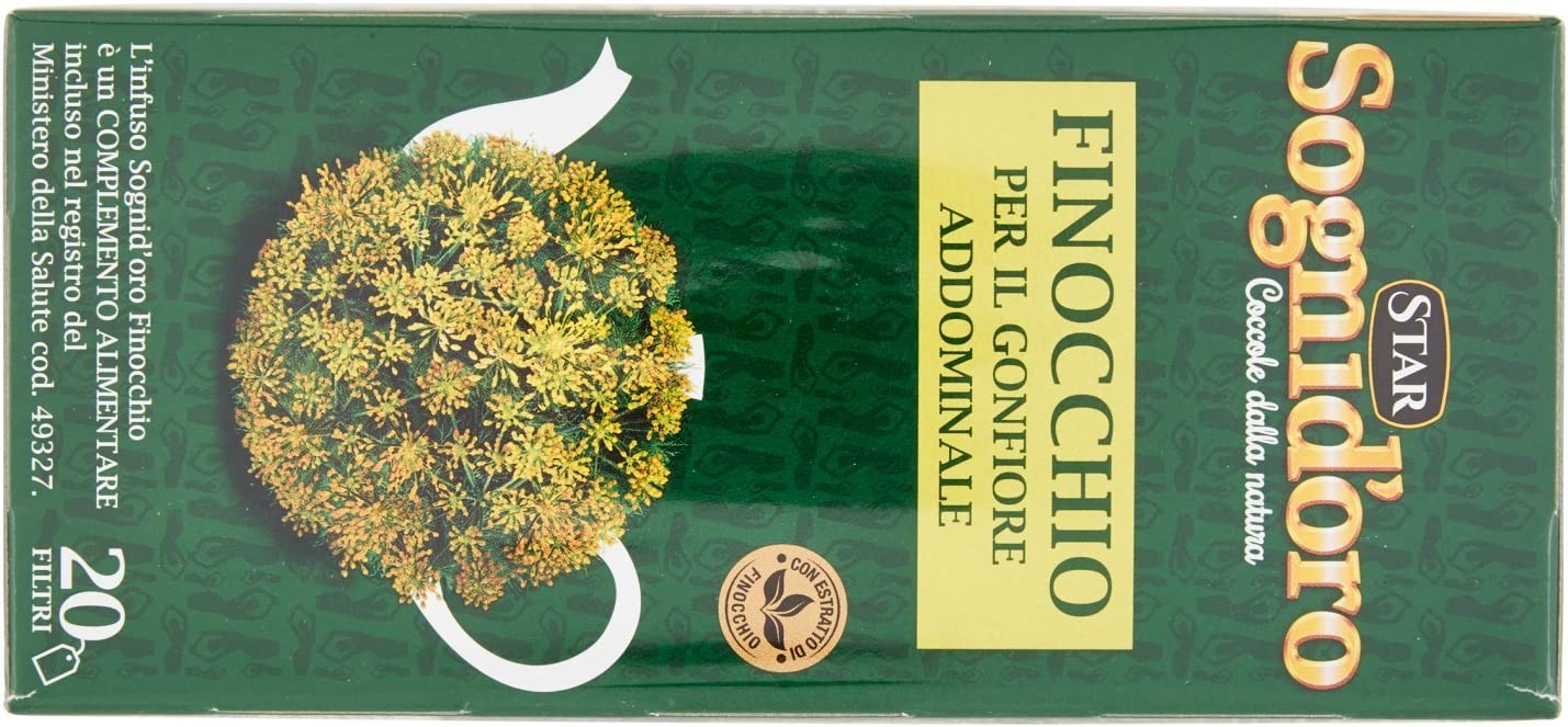 Sogni d'oro Tisana Finocchio, 20 Filtri, solo ingredienti naturali, mi –  Raspada