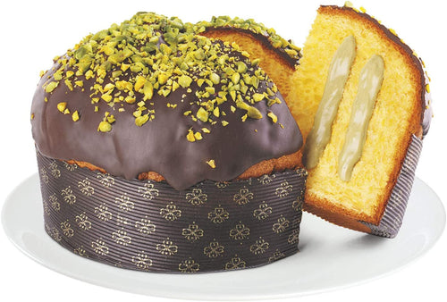 ANTICHI SAPORI - PANETTONE FARCITO DI CREMA PISTACCHIO RIC CIOCC FONDENTE 70% E PISTACCHI DI SICILIA - 900 GR