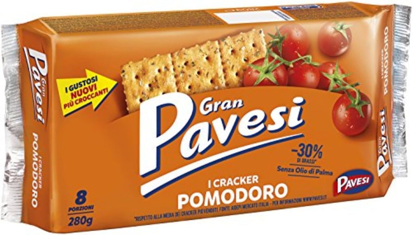 Gran Pavesi: "I Craker Pomodoro" Gusto di pomodoro - 280g , confezione da 2