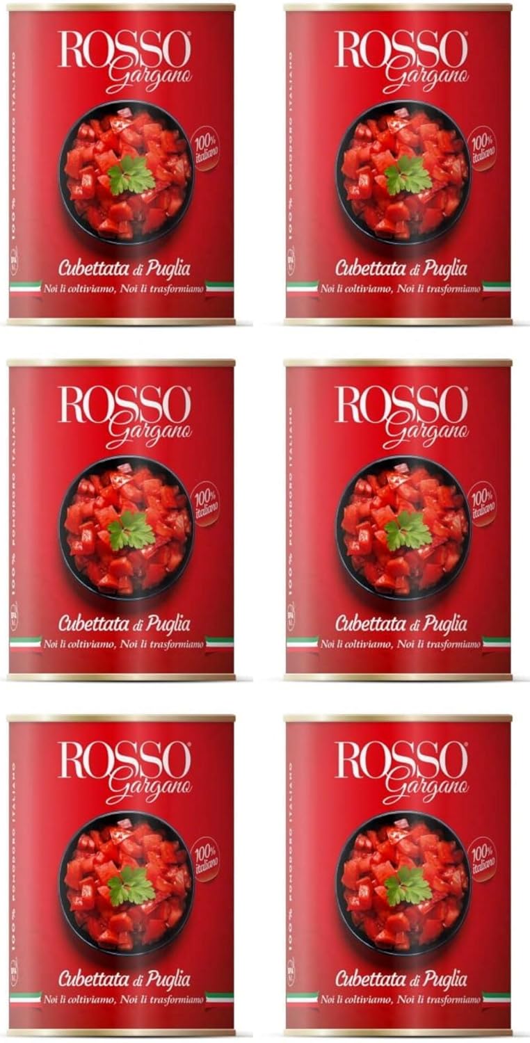 Rosso Gargano Dadini Pasta Pasta Lattina 400g 400g Confezione da 6