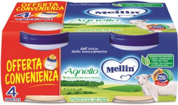 Mellin Omogeneizzato di Agnello, Blu, 4X80G