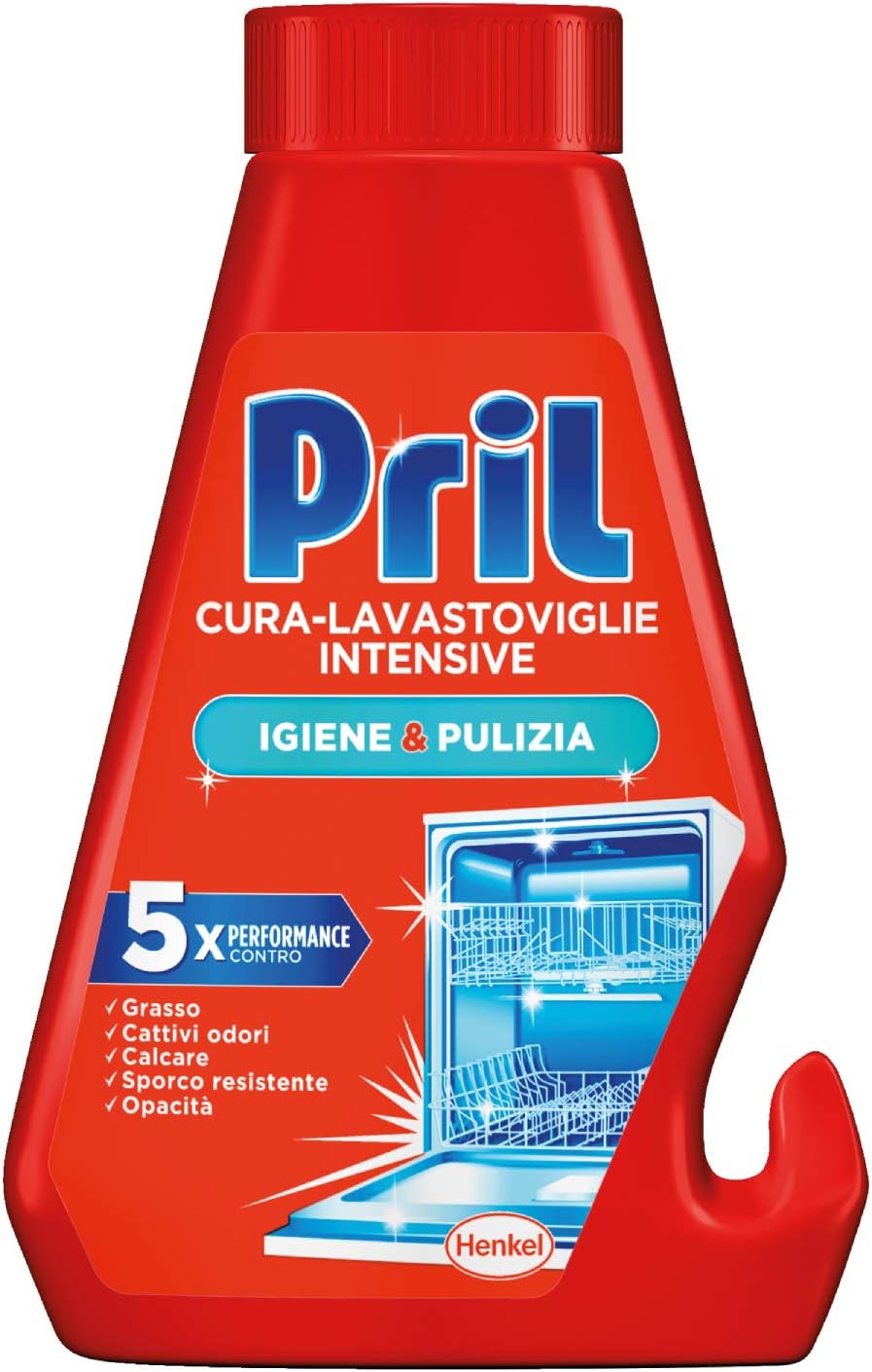 Pril Cura-Lavastoviglie Intensive, Rimuove Grasso, Cattivi Odivi e Calcare da Lavastoviglie, Confezione 4 pezzi da 250 ml