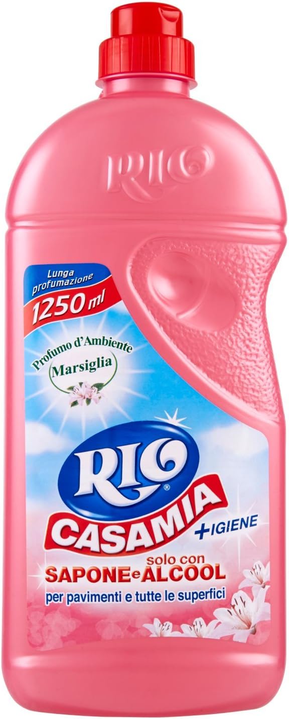 Rio - Casamia, Detergente con Sapone e Alcool per Pavimenti e Tutte le Superfici , 1.25 l - [confezione da 9]