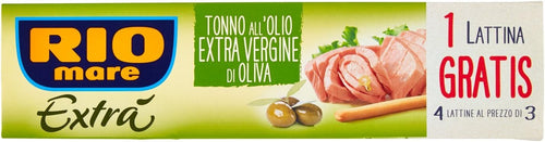 Rio Mare Tonno all'Olio Extravergine di Oliva, 3 + 1 Lattine da 80g