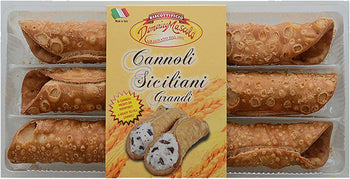 CANNOLI SICILIANI GRANDI DA RIEMPIRE MASCOLO CROCCANTI 200 GR 6 PEZZI FARCIRE