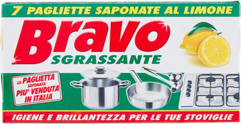 Bravo - Pagliette Saponate Al Limone per Detergenti per la Cucina, 7 Pezzi